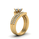 Load image into Gallery viewer, 1.42 Ct. Princess Lab Diamond Pave Swirl Bridal Set 14K Gold
