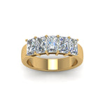 Load image into Gallery viewer, 0.50 To 5 Ct Radiant Cut Five Stone Wedding Band 14k Gold
