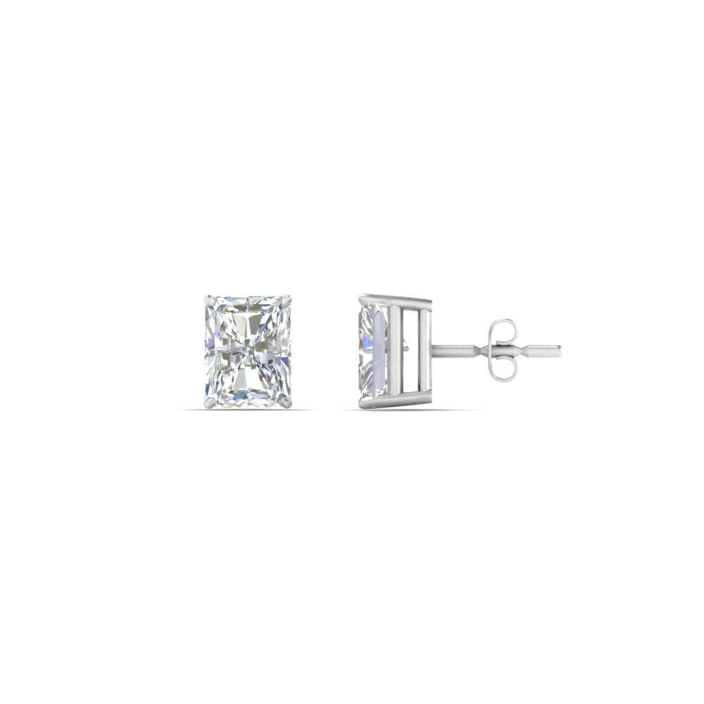 1/2 To 5 Carat Radiant Cut Lab Created Diamond Women Stud Earring 14K Gold