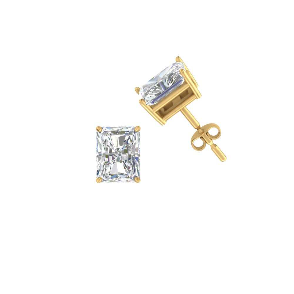 1/2 To 5 Carat Radiant Cut Lab Created Diamond Women Stud Earring 14K Gold