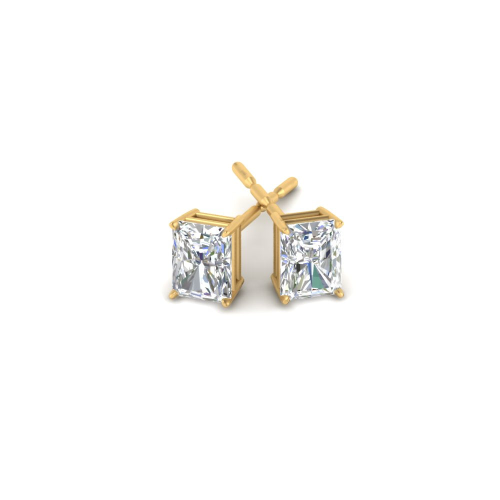 1/2 To 5 Carat Radiant Cut Lab Created Diamond Women Stud Earring 14K Gold