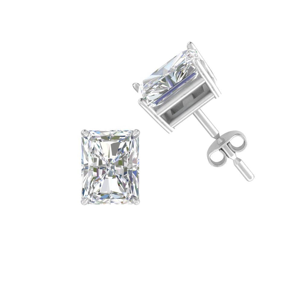 1/2 To 4 Carat Radiant Cut Lab Created Diamond Women Stud Earring 14K Gold