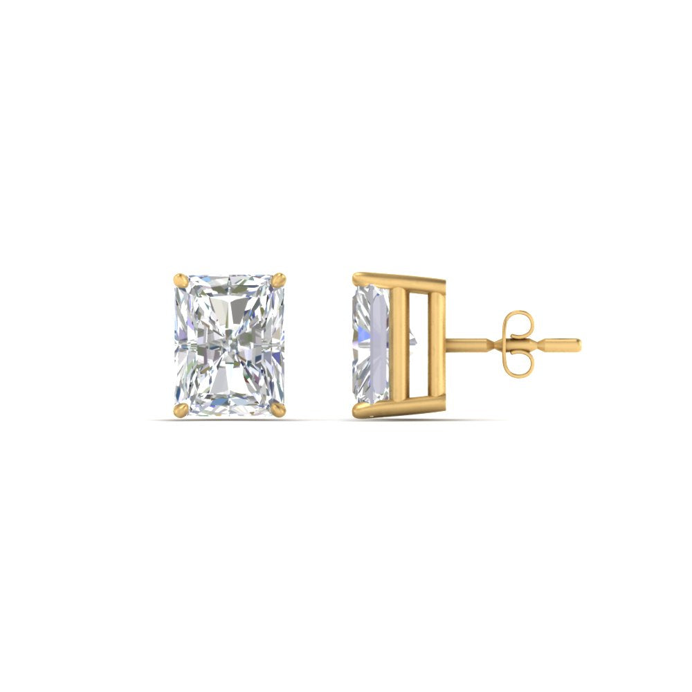 1/2 To 4 Carat Radiant Cut Lab Created Diamond Women Stud Earring 14K Gold