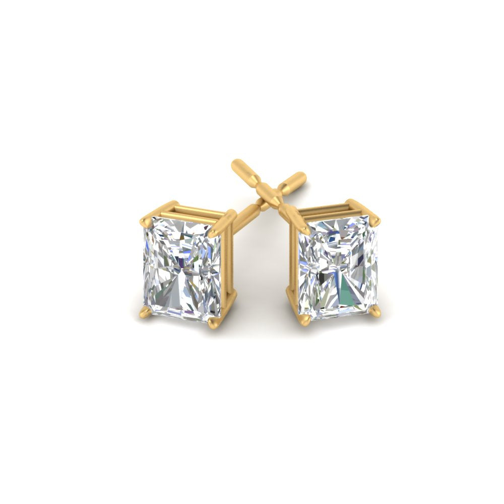 1/2 To 4 Carat Radiant Cut Lab Created Diamond Women Stud Earring 14K Gold