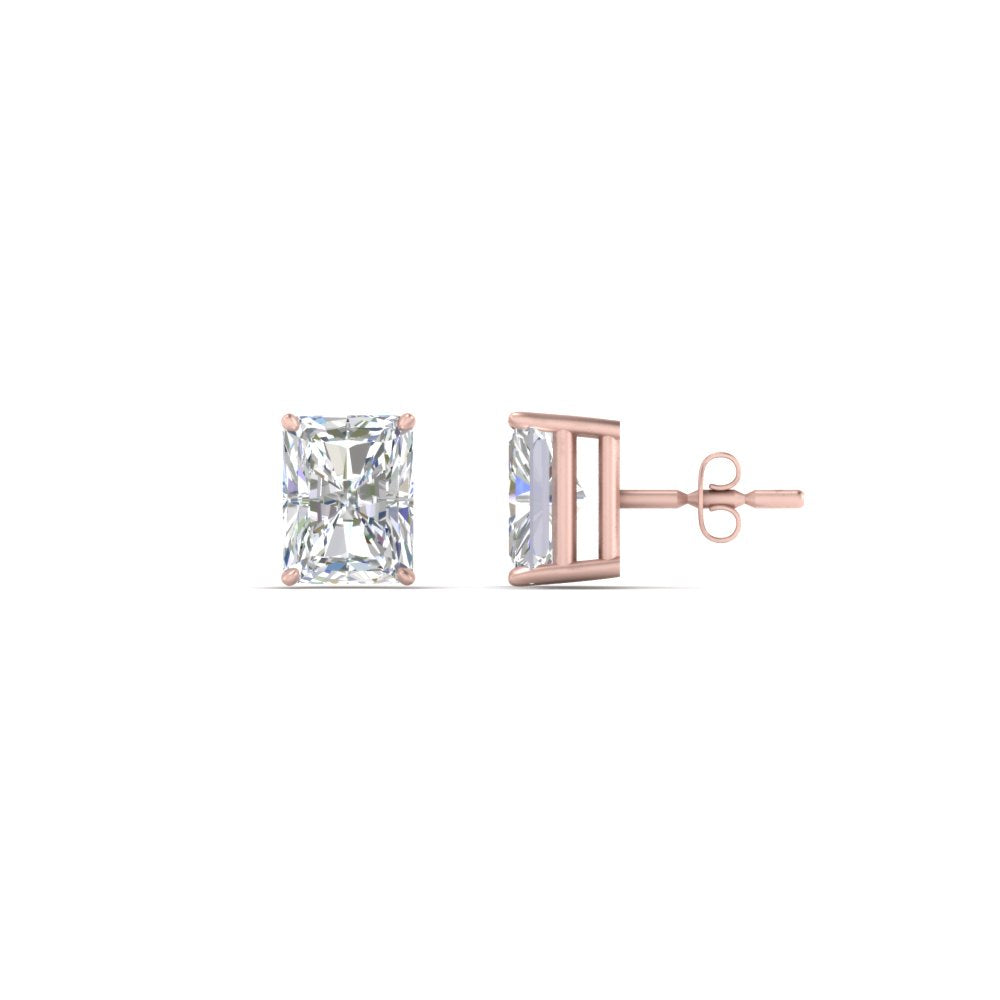 1/2 To 4 Carat Radiant Cut Lab Created Diamond Women Stud Earring 14K Gold