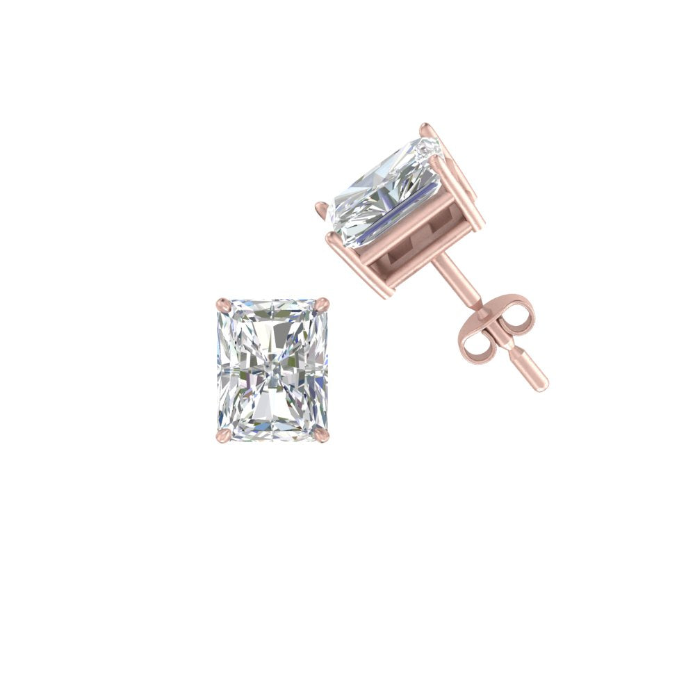 1/2 To 4 Carat Radiant Cut Lab Created Diamond Women Stud Earring 14K Gold