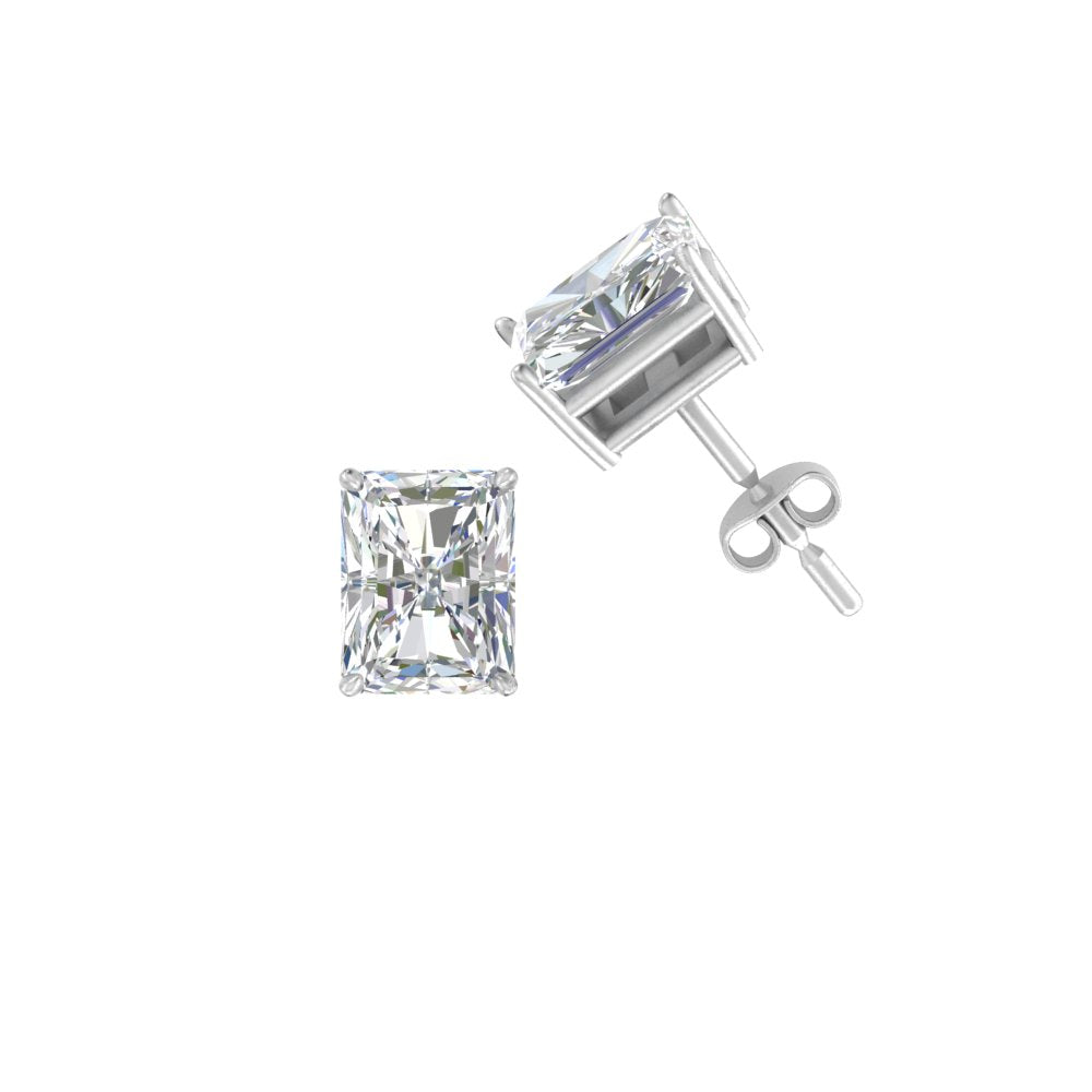 1/2 To 4 Carat Radiant Cut Lab Created Diamond Women Stud Earring 14K Gold