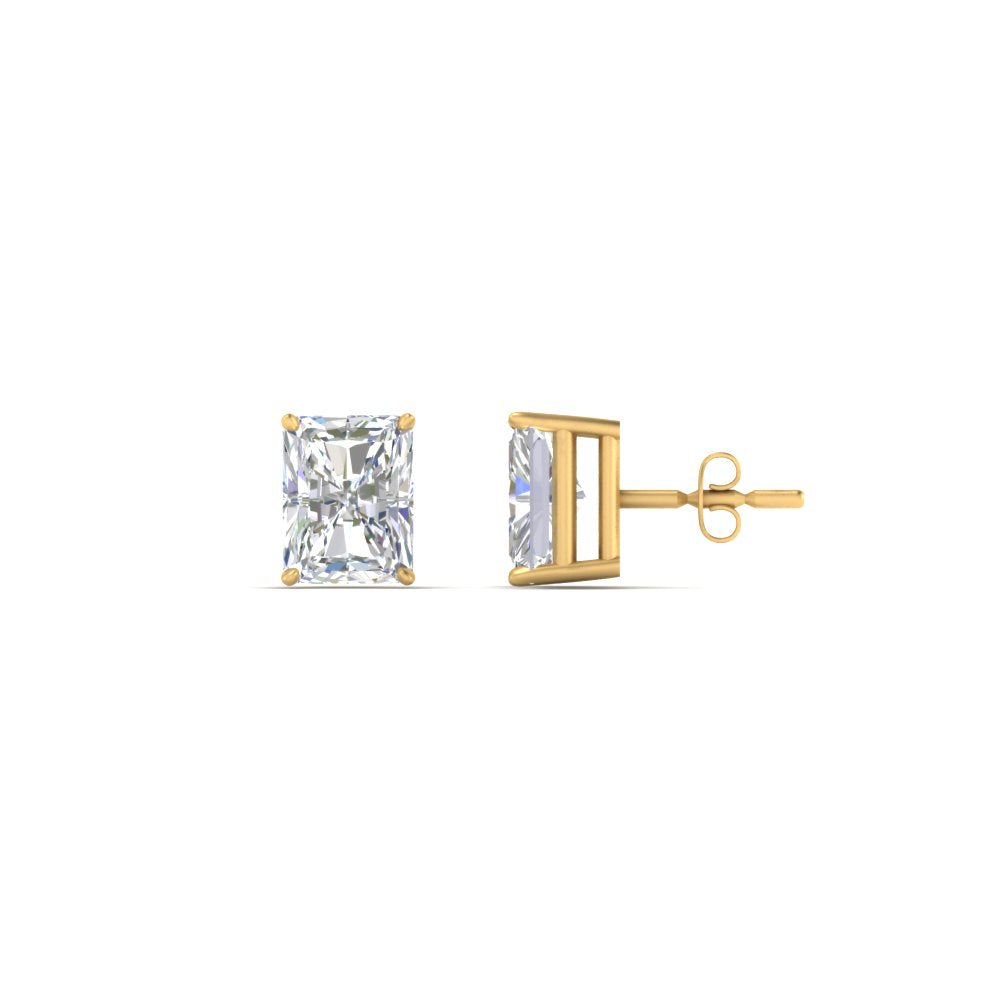 1/2 To 4 Carat Radiant Cut Lab Created Diamond Women Stud Earring 14K Gold