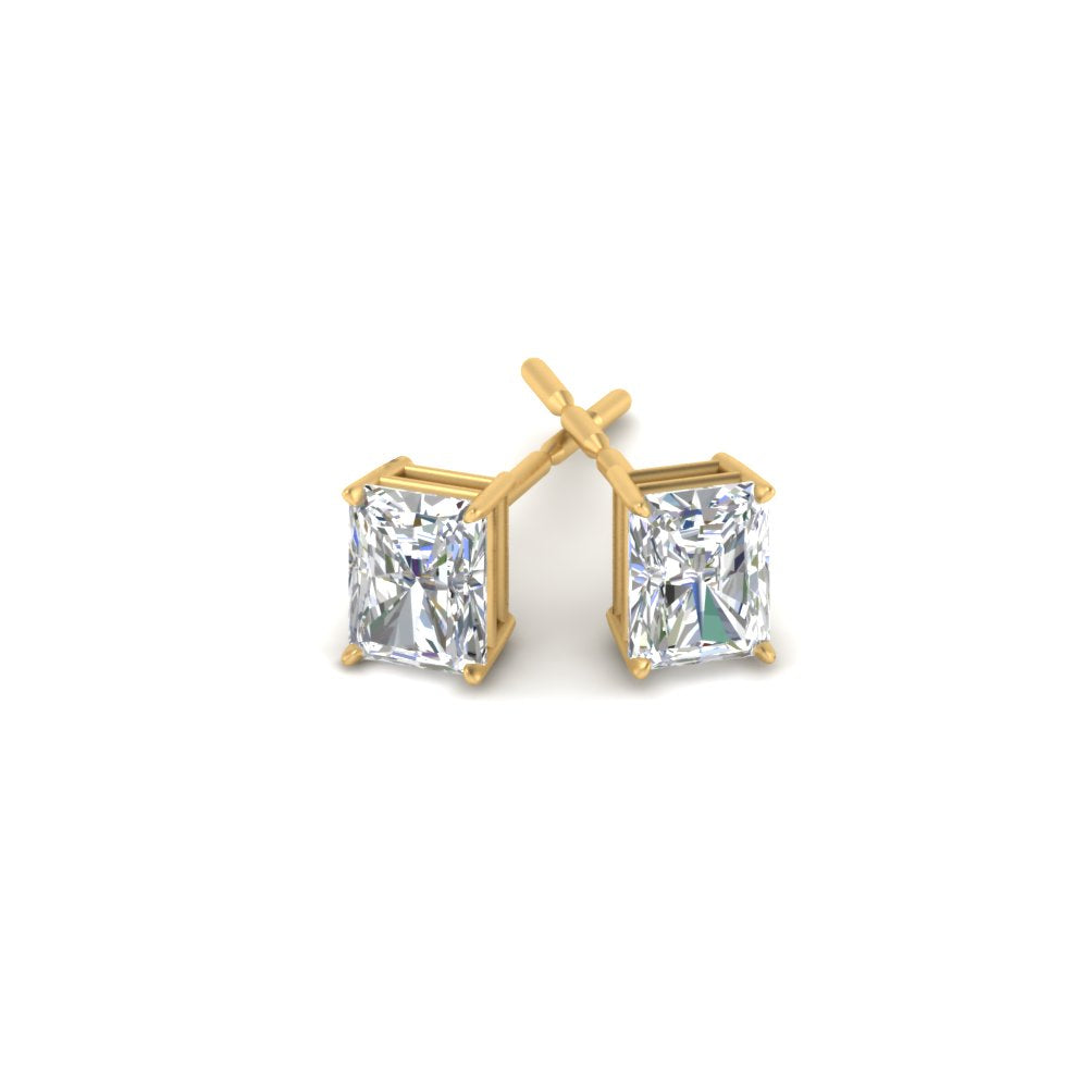 1/2 To 4 Carat Radiant Cut Lab Created Diamond Women Stud Earring 14K Gold