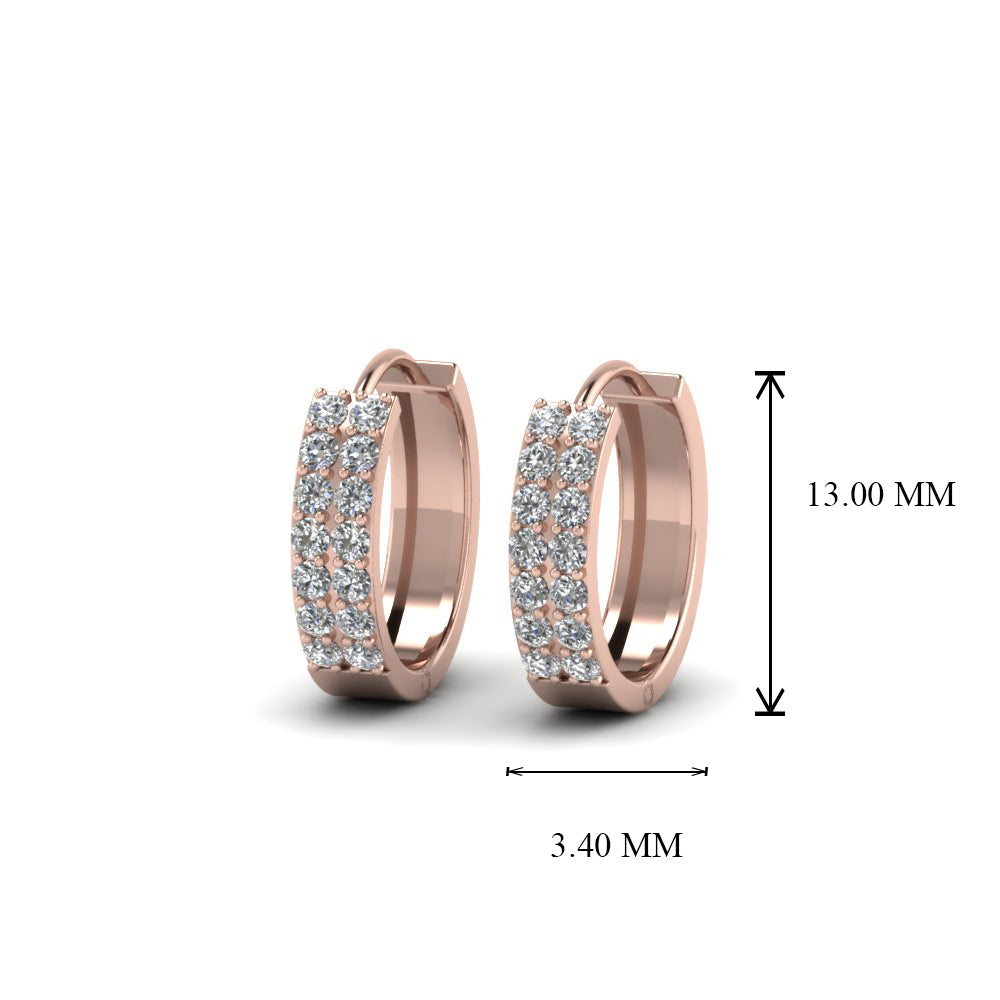 Wide Lab Diamond Hoop Earring For Women In 14K Gold