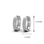 Load image into Gallery viewer, Wide Lab Diamond Hoop Earring For Women In 14K Gold
