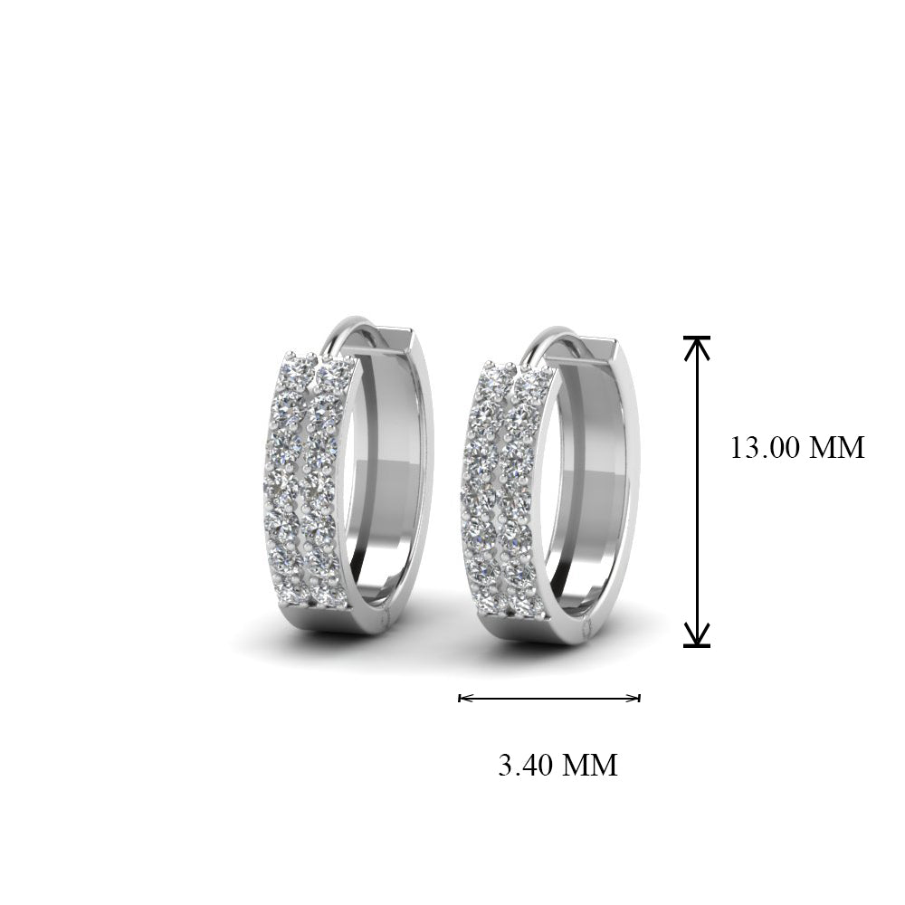 Wide Lab Diamond Hoop Earring For Women In 14K Gold