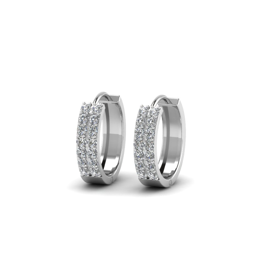 0.20 Carat Lab Diamond Bezel Delicate Round Hoops Earrings For Women 14K Gold