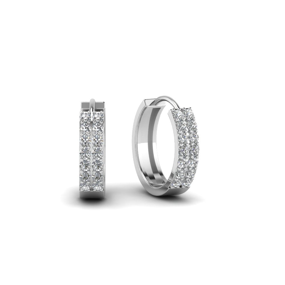 0.20 Carat Lab Diamond Bezel Delicate Round Hoops Earrings For Women 14K Gold