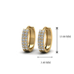 Load image into Gallery viewer, Wide Lab Diamond Hoop Earring For Women In 14K Gold
