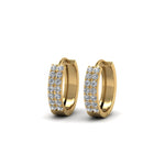 Load image into Gallery viewer, Wide Lab Diamond Hoop Earring For Women In 14K Gold
