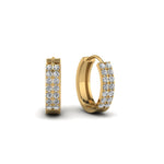 Load image into Gallery viewer, Wide Lab Diamond Hoop Earring For Women In 14K Gold
