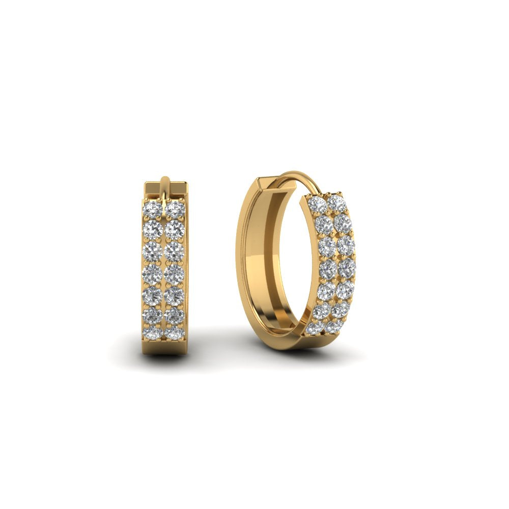 Wide Lab Diamond Hoop Earring For Women In 14K Gold