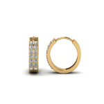 Load image into Gallery viewer, Wide Lab Diamond Hoop Earring For Women In 14K Gold
