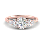 Load image into Gallery viewer, Lab Round Cut diamond Halo Engagement Rings 14K Rose Gold
