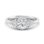 Load image into Gallery viewer, Lab Round Cut diamond Halo Engagement Rings 14K White Gold
