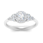 Load image into Gallery viewer, Lab Round Cut diamond Halo Engagement Rings 14K White Gold
