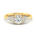 Load image into Gallery viewer, Lab Round Cut diamond Halo Engagement Rings 14K Yellow Gold
