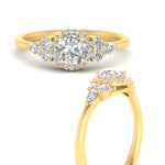 Load image into Gallery viewer, Lab Round Cut diamond Halo Engagement Rings 14K Yellow Gold
