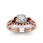 Load image into Gallery viewer, 0.83 Ct. Round And Marquise Lab Diamond Twisted Bridal Set 14K Gold
