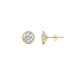 Load image into Gallery viewer, 0.25 To 5 Carat Lab Diamond Round Stud Bezel Set Earring For Women 14K Gold
