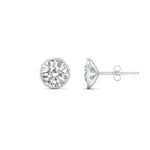 Load image into Gallery viewer, 0.25 To 5 Carat Lab Diamond Round Stud Bezel Set Earring For Women 14K Gold
