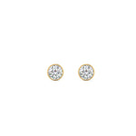 Load image into Gallery viewer, 0.25 To 5 Carat Lab Diamond Round Stud Bezel Set Earring For Women 14K Gold
