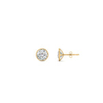 Load image into Gallery viewer, 0.25 To 5 Carat Lab Diamond Round Stud Bezel Set Earring For Women 14K Gold
