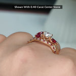 Load image into Gallery viewer, 0.83 Ct. Round And Marquise Lab Diamond Twisted Bridal Set 14K Gold
