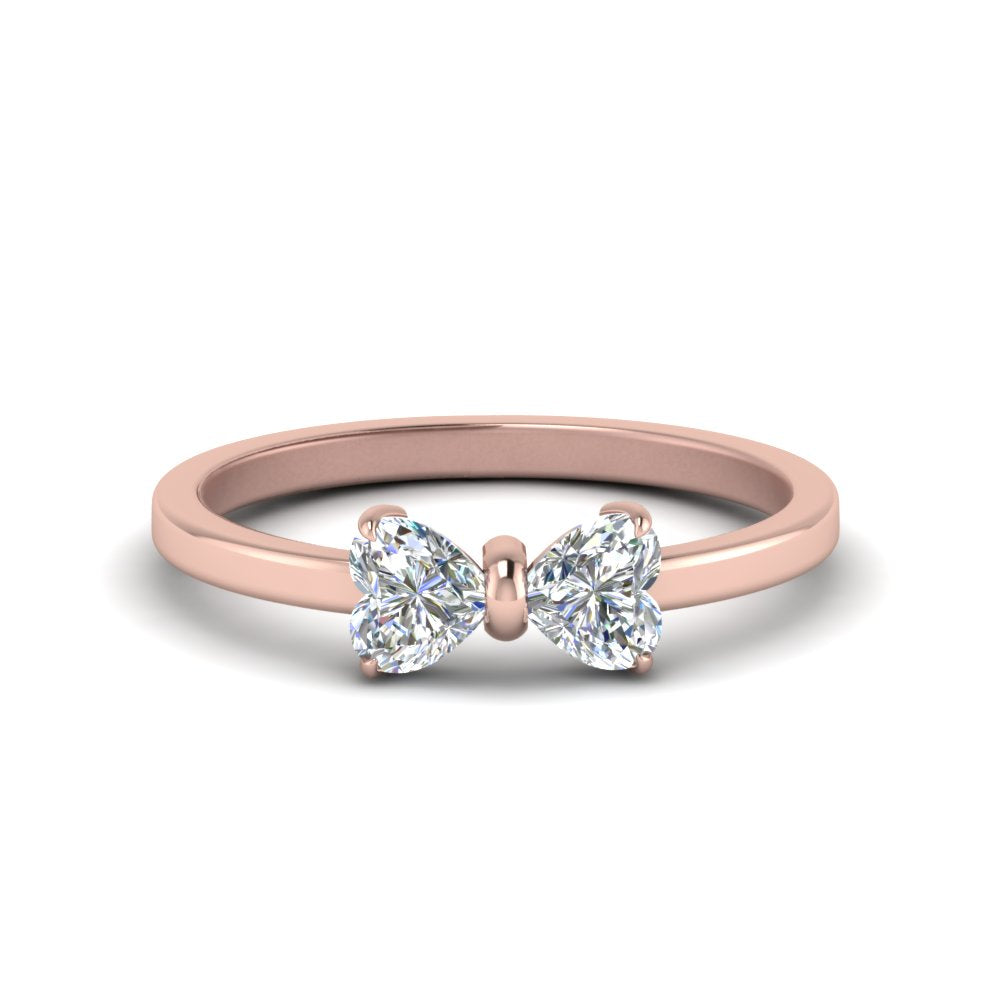 Simple 2 Heart Lab Diamond Promise Ring