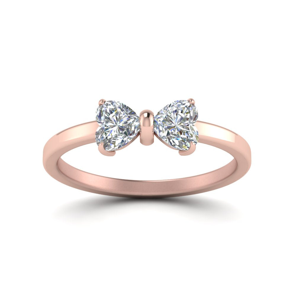 Simple 2 Heart Lab Diamond Promise Ring