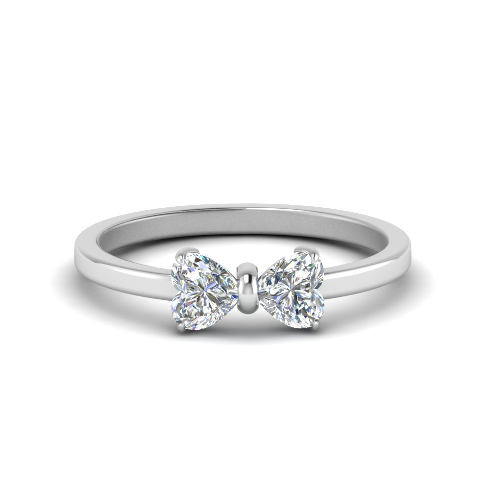 Simple 2 Heart Lab Diamond Promise Ring