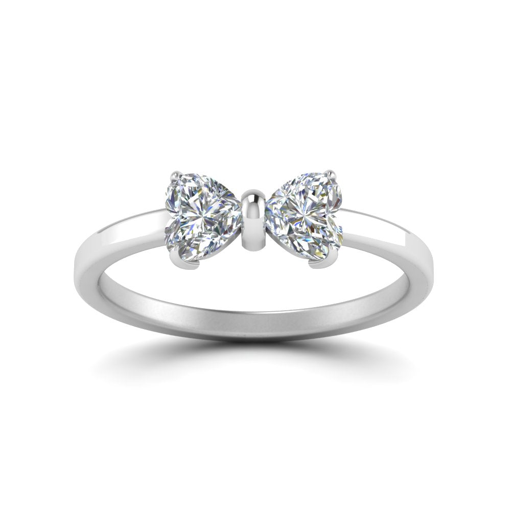 Simple 2 Heart Lab Diamond Promise Ring