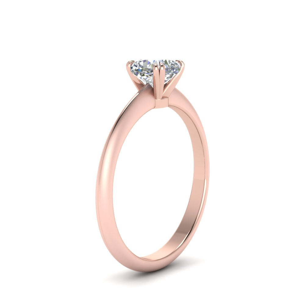 Knife Edge Solitaire Lab Diamond Ring 14K Gold