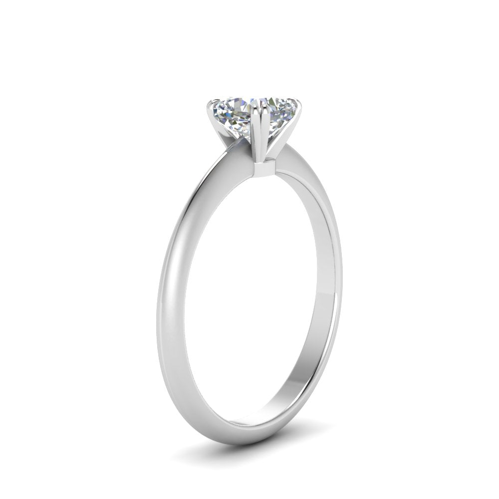 Knife Edge Solitaire Lab Diamond Ring 14K Gold