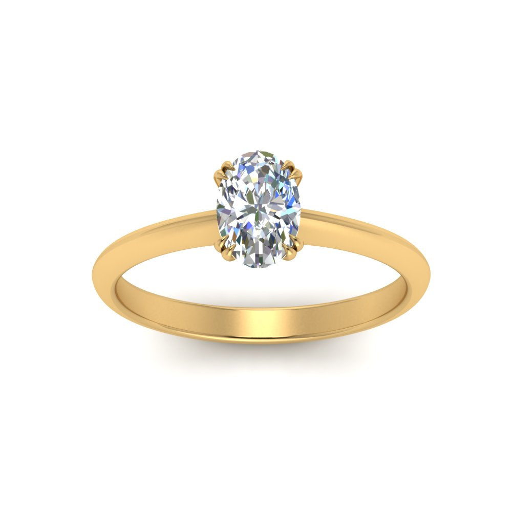 0.50 To 5 Ct Solitaire Knife Edge Lab Diamond Ring 14K Gold