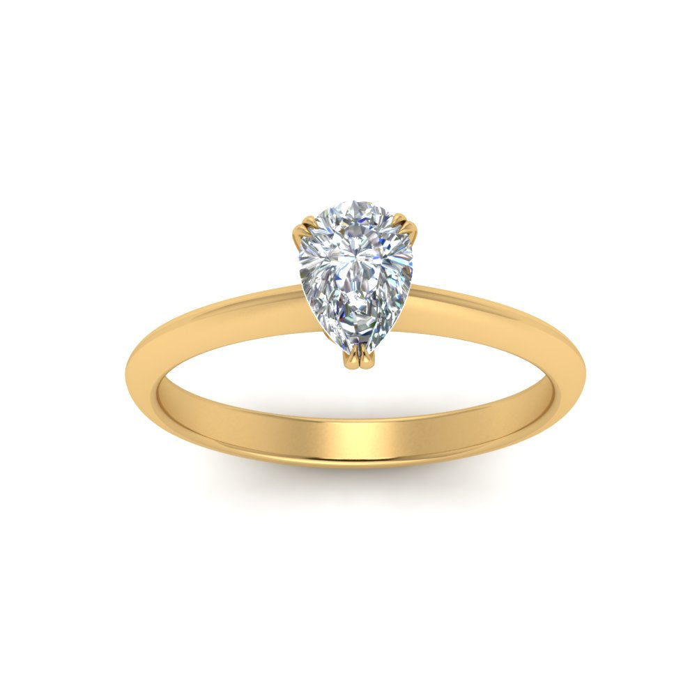 0.50 To 5 Ct Solitaire Knife Edge Lab Diamond Ring 14K Gold