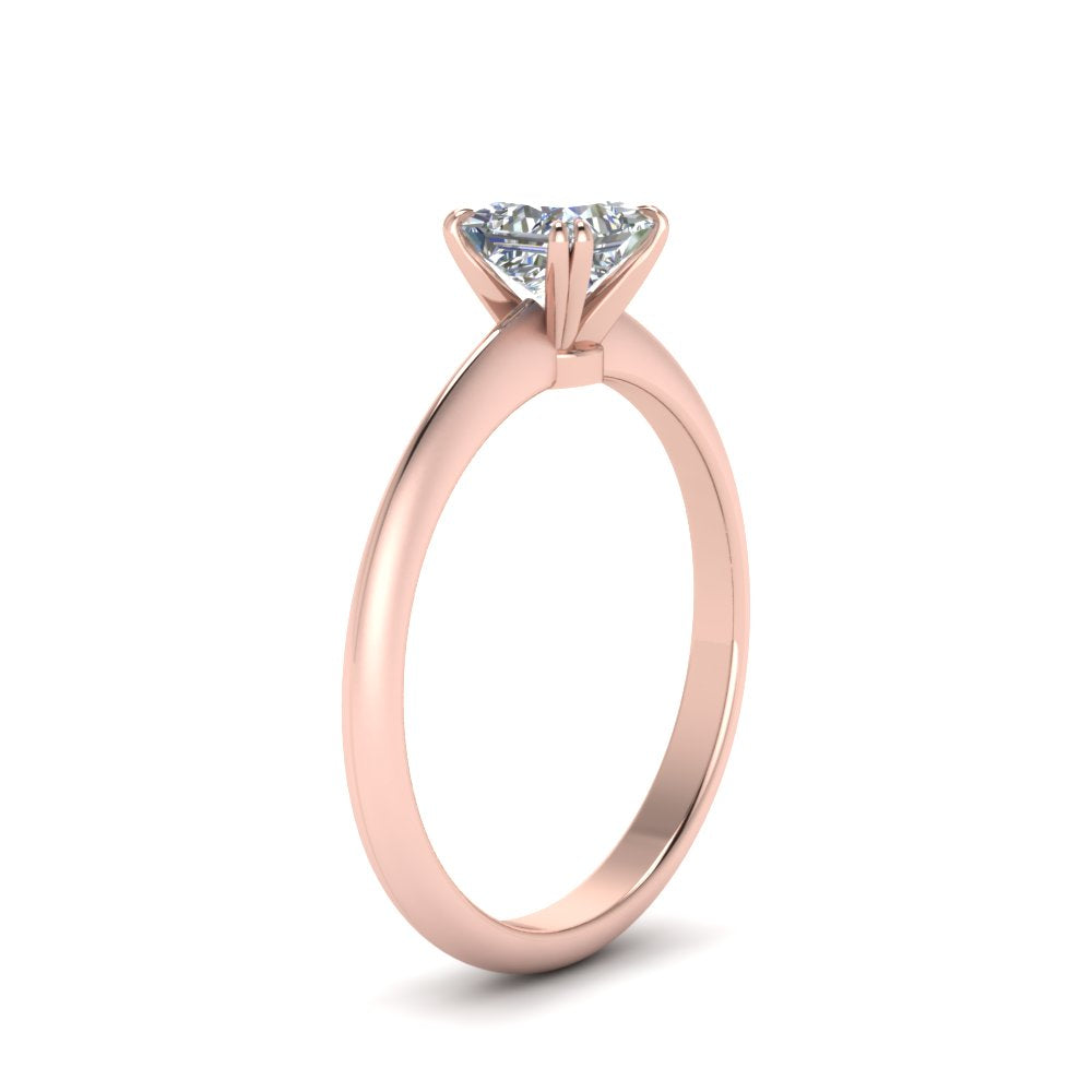 Knife Edge Solitaire Lab Diamond Ring 14K Gold