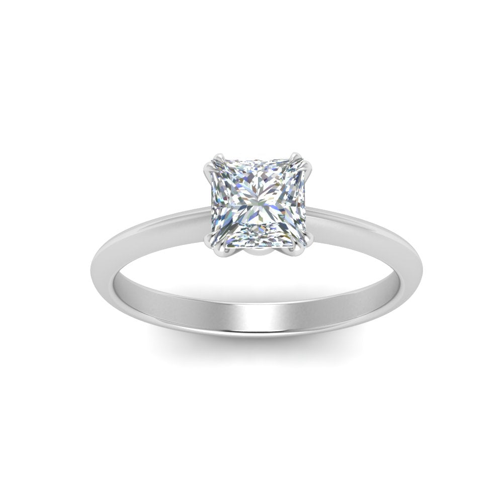 Knife Edge Solitaire Lab Diamond Ring 14K Gold