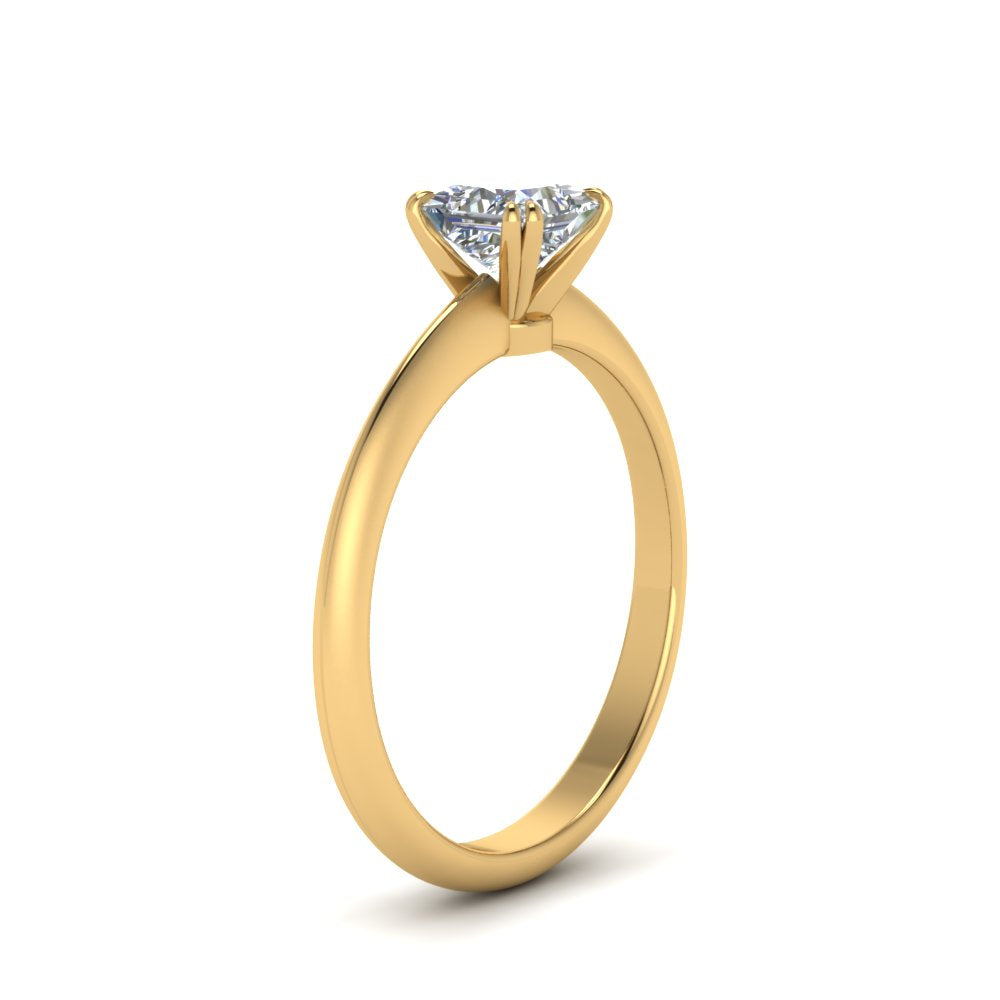 Knife Edge Solitaire Lab Diamond Ring 14K Gold