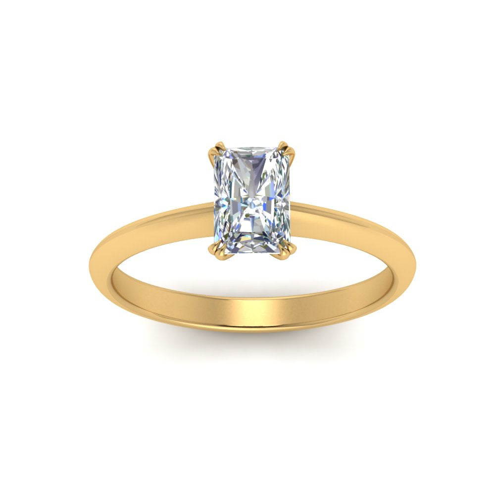 0.50 To 5 Ct Solitaire Knife Edge Lab Diamond Ring 14K Gold