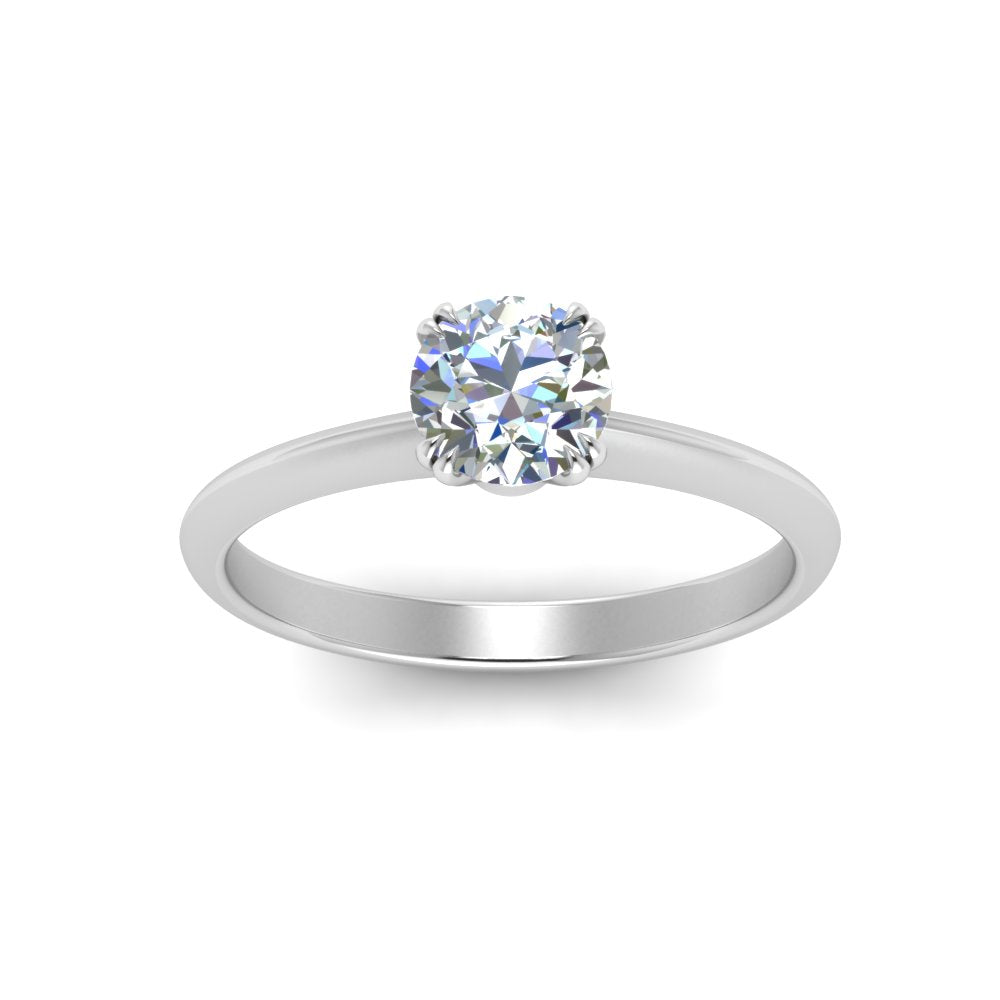 Knife Edge Solitaire Lab Diamond Ring 14K Gold