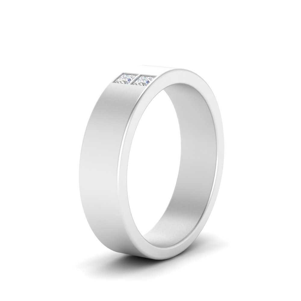 Square Cut Lab Diamond Wedding Band For Mens 14k Gold