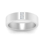 Load image into Gallery viewer, Square Cut Lab Diamond Wedding Band For Mens 14k White Gold|Cuts &amp; Carat
