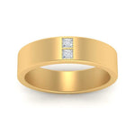 Load image into Gallery viewer, Square Cut Lab Diamond Wedding Band For Mens 14k Yellow Gold|Cuts &amp; Carat
